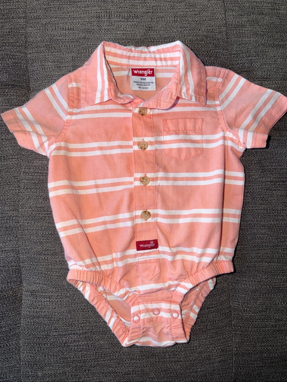 Wrangler Striped Baby Polo Romper
